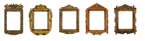 Collage van gesneden houten frames — Stockfoto