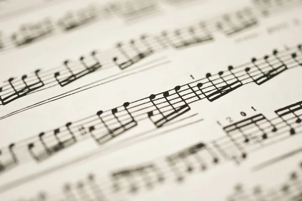 Klasická hudba - poznámky na vinobraní list — Stock fotografie