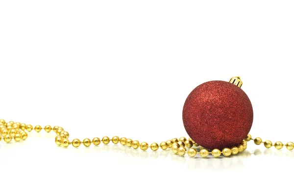 圣诞节。色彩鲜艳的红球 — 图库照片