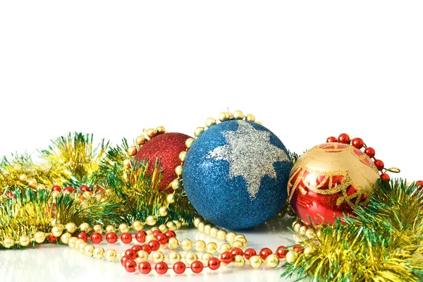 Christmas Decoration - colorful tinsel — Stock Photo, Image