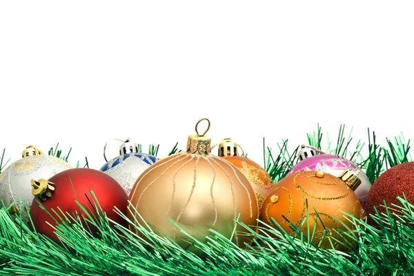 Vánoční dekorace a barevné pozlátko — Stock fotografie