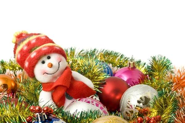 Legrační bílé sněhulák vánoční — Stock fotografie