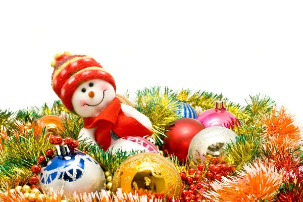 Natale arriva - Divertente pupazzo di neve — Foto Stock
