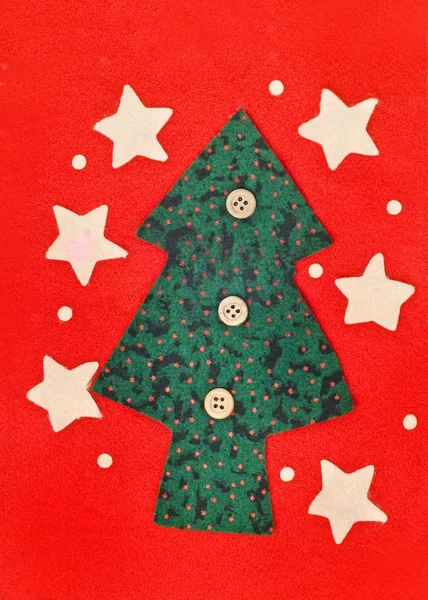 圣诞节-firtree 和雪花 — 图库照片