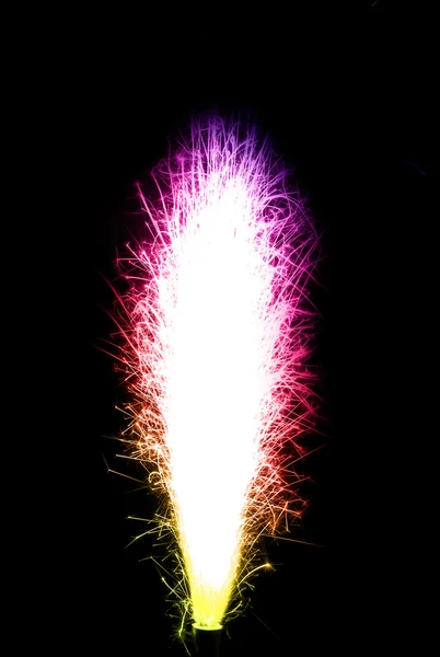 Bright Colorful birthday fireworks candle — Stock Photo, Image