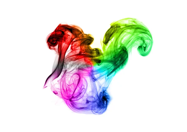 Ljusa färgglada rök abstrakta former — Stockfoto
