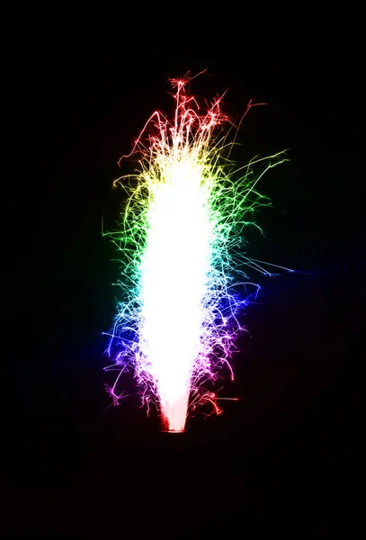 Bright colored birthday fireworks candle — Stock Photo, Image