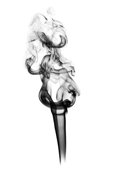 Negro mágico humo abstracto sobre blanco — Foto de Stock