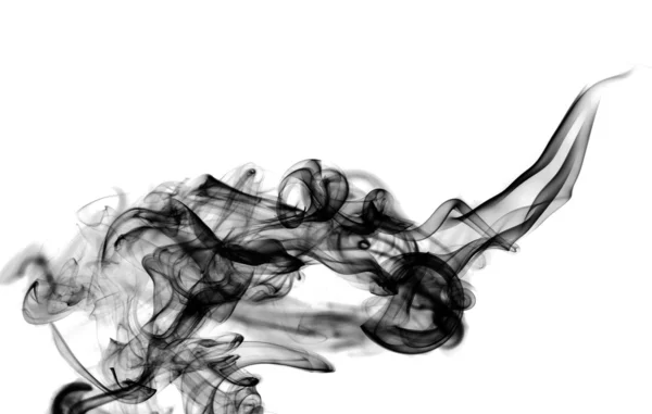 Texture abstraite fumée noire sur blanc — Photo