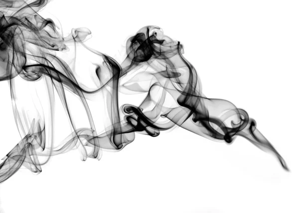 Fumo nero sullo sfondo bianco — Foto Stock