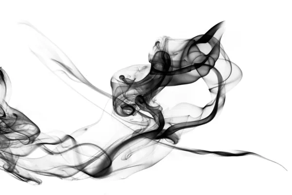 Svart rök form på vit bakgrund — Stockfoto