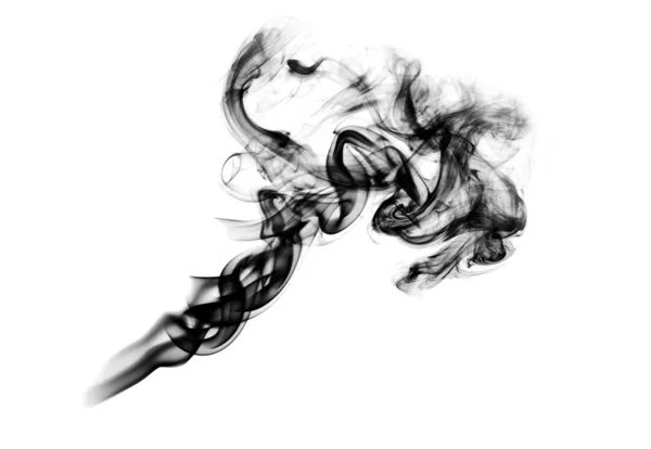 Forme abstraite fumée noire sur blanc — Photo