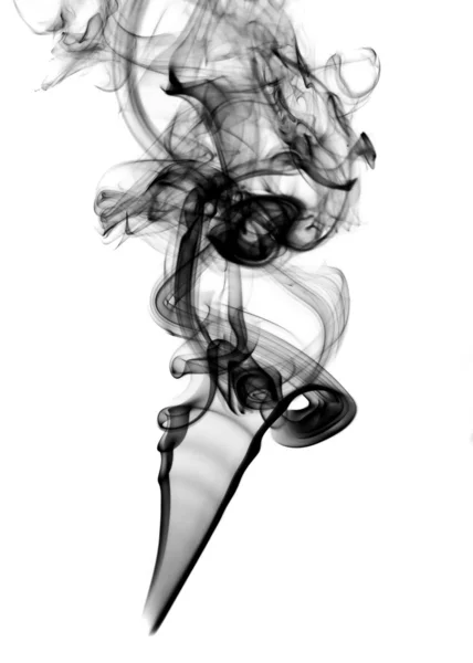 Abstrato preto Fumaça sobre branco — Fotografia de Stock