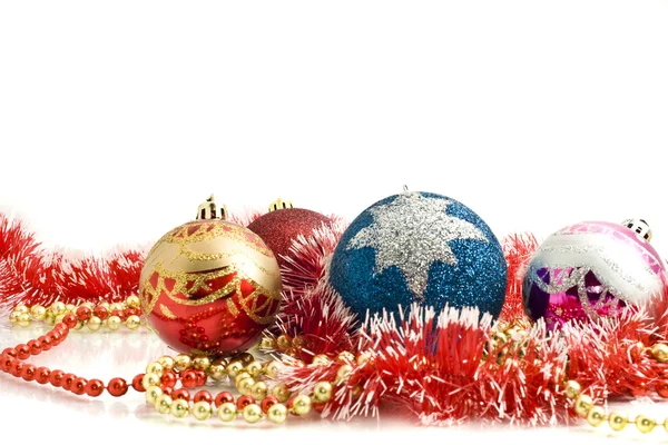 Beautiful Christmas decoration - colorful tinsel — Stock Photo, Image