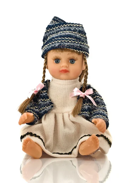 Красива лялька з довгими кісками — стокове фото