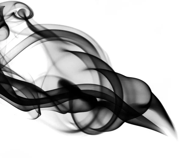 Belas ondas de fumaça abstrata no branco — Fotografia de Stock