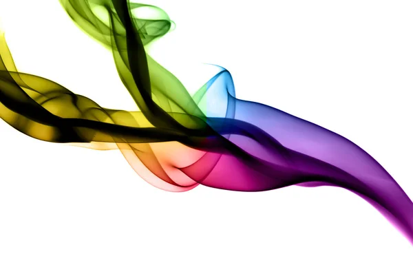 Абстрактный цветной дым на белом — стоковое фото