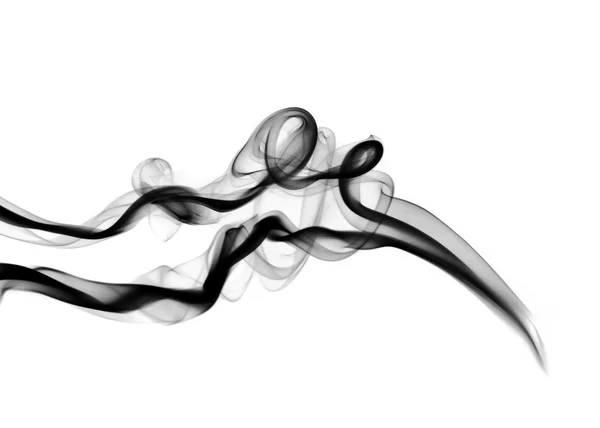Abstrakt svart rök former över vita — Stockfoto