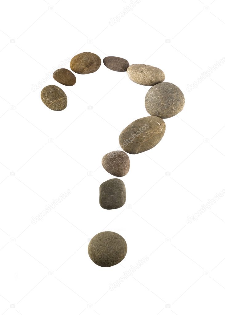 What query mark made of pebbles