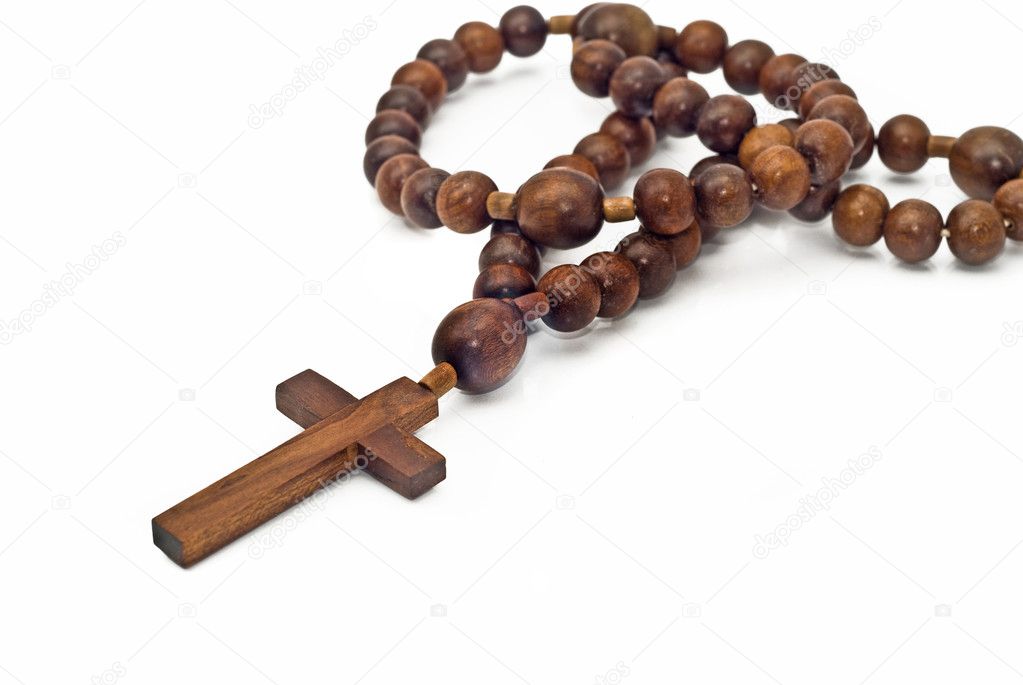 Brown Wooden beads isolated