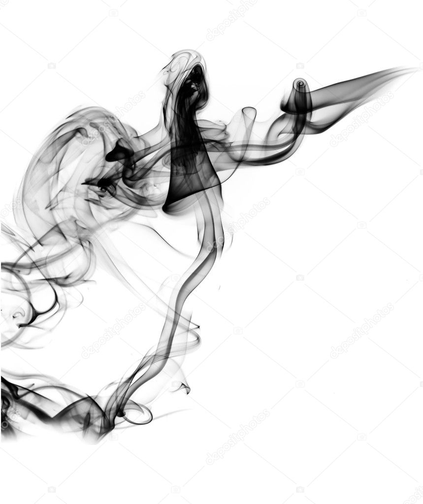Black fume abstract curves figures
