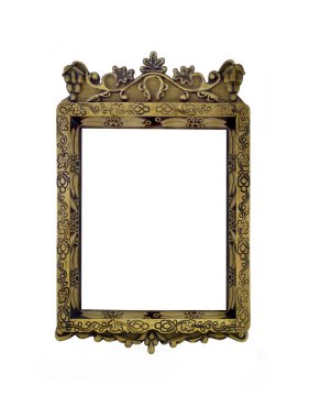 Empty vertical carved frame for picture clipart