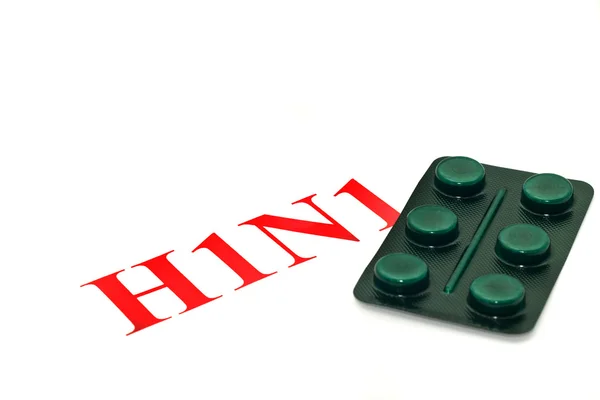 Świńskiej grypy h1n1 wpisu - zielone pastylki — Zdjęcie stockowe