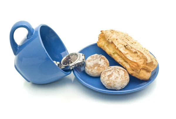 stock image Lunch time - Watch in the cup