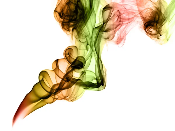 Перевернутый цветной дым на белом — стоковое фото