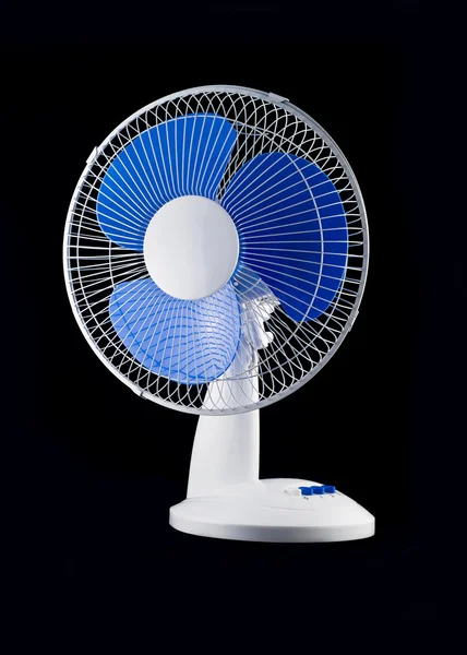 Modern desk cooling fan over black — Stok fotoğraf