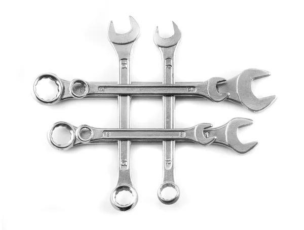 Grupp av olika nycklar isolerade — Stockfoto