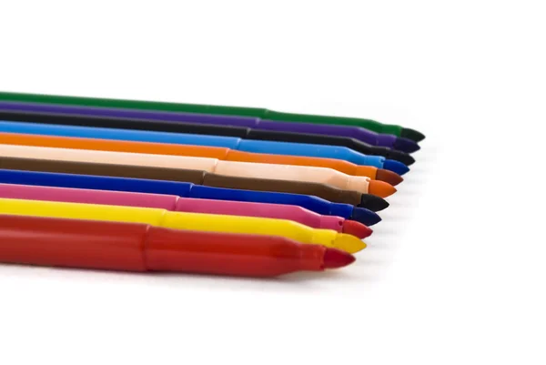 Bolígrafos o marcadores coloridos con punta de fieltro — Foto de Stock