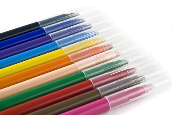 Färgglada fiberpennor (markörer) — Stockfoto
