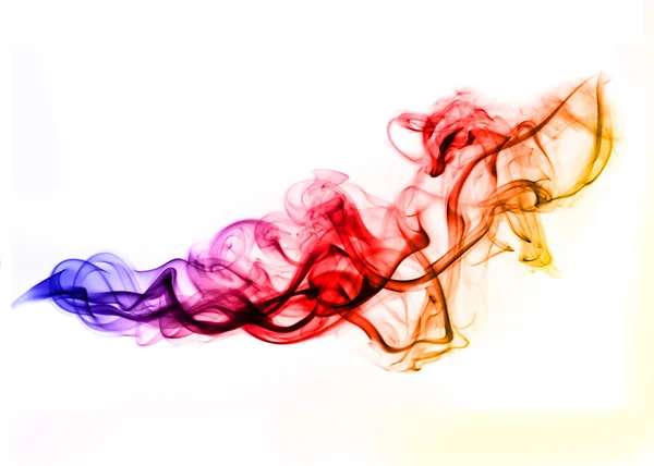 Fumaça gradien colorido sobre branco — Fotografia de Stock