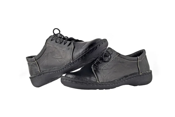 Black women's leather shoes — Stock Photo, Image