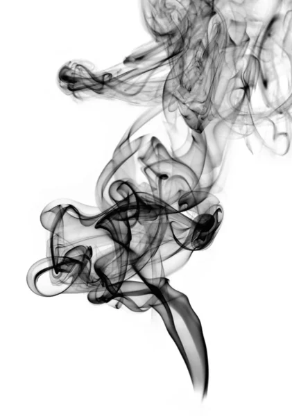 Zwarte rook abstract op wit — Stockfoto