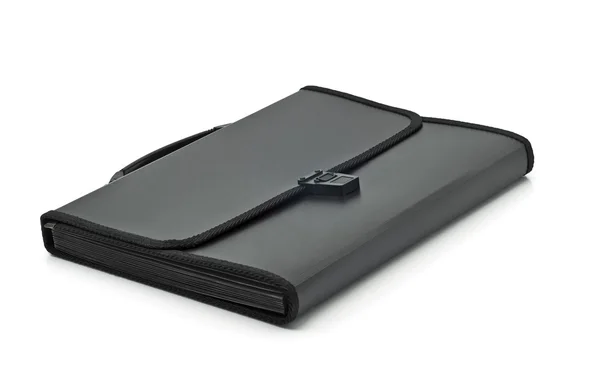 Black plastic folder for documents — Stock Photo, Image