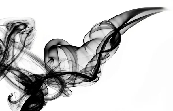 Negro mágico humo abstracto sobre blanco — Foto de Stock
