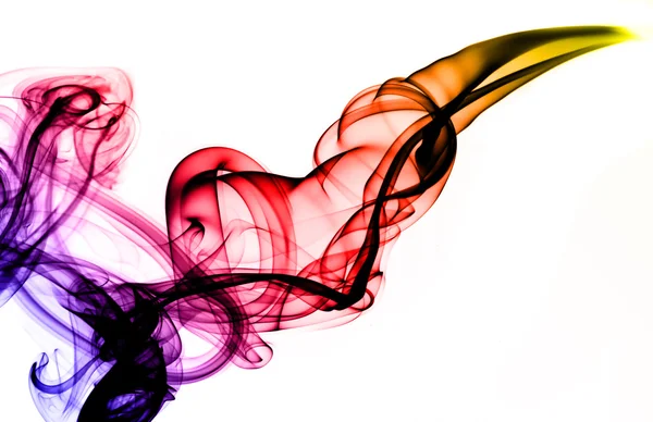 Fume magique colorée abstraite sur blanc — Photo