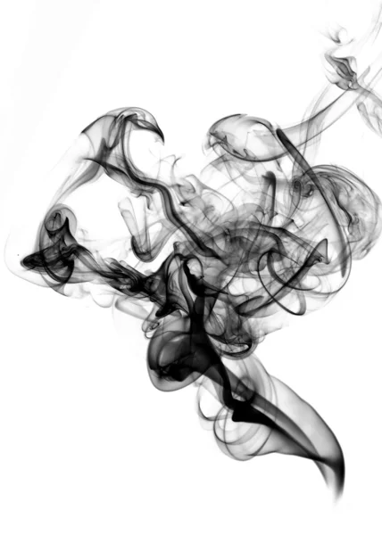 Curvas de fumaça abstratas no branco — Fotografia de Stock