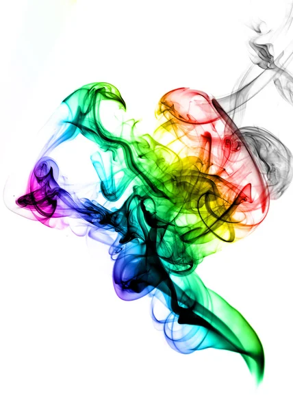 Kleurovergang gekleurde rook op de witte — Stockfoto