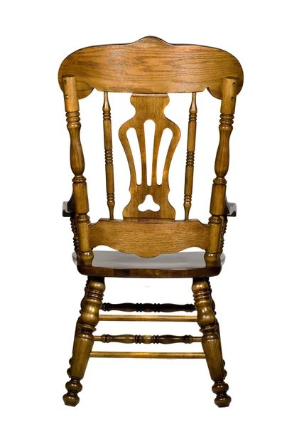 Antieke houten stoel achteraanzicht — Stockfoto