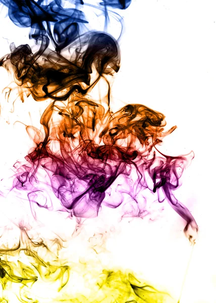 Farbig abstrakter Rauch auf dem weißen — Stockfoto