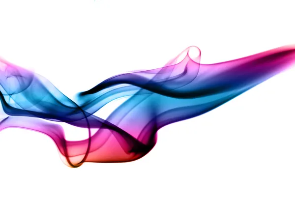 Colored fume waves on white — Stock Photo, Image