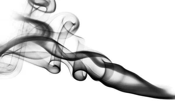 Černý kouř tvar nad bílá — Stock fotografie