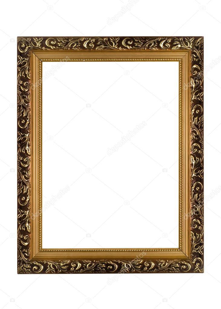 Empty golden Frame for picture