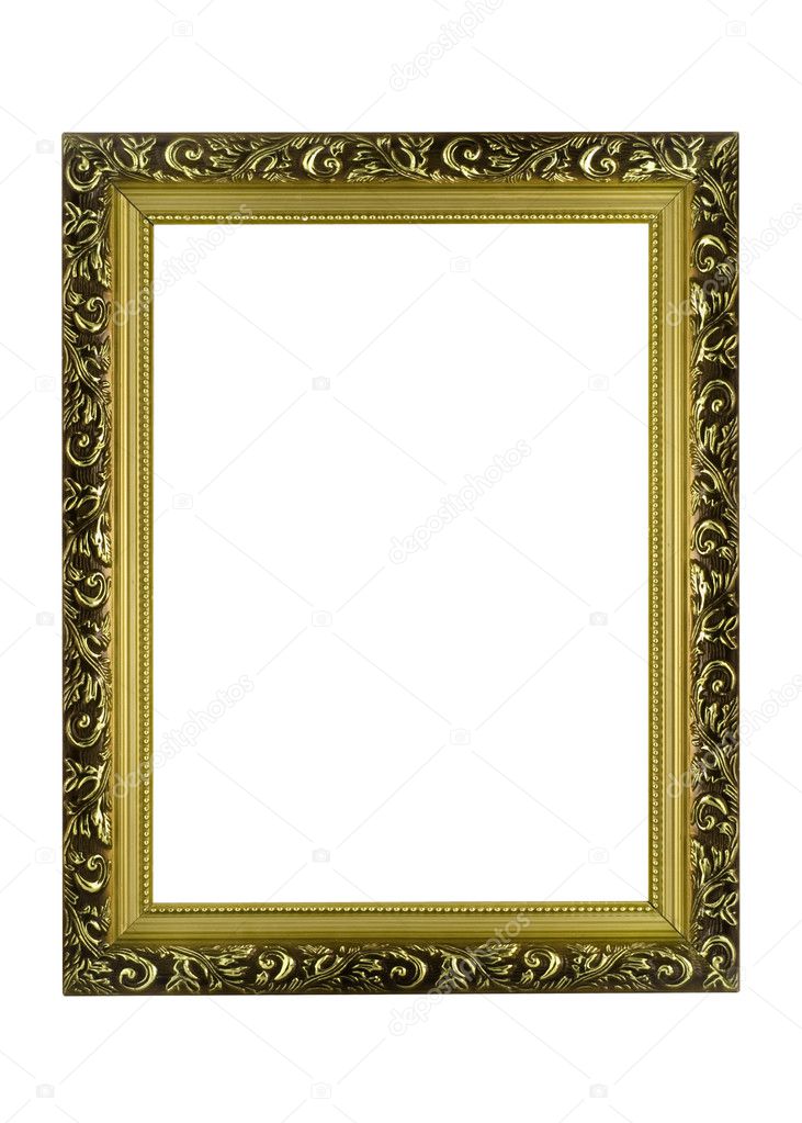 Empty golden Frame for portrait