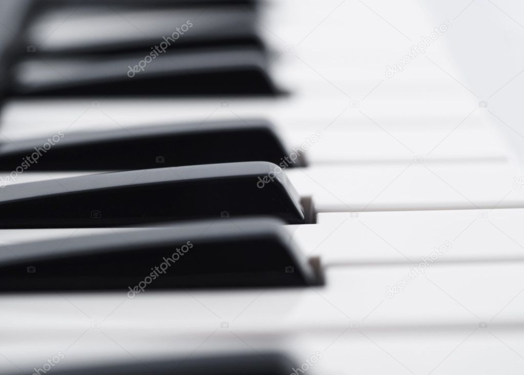 Closeup of piano keyboard DOF