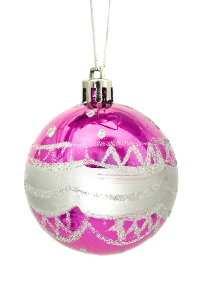 Natale singola palla rosa decorazione — Foto Stock
