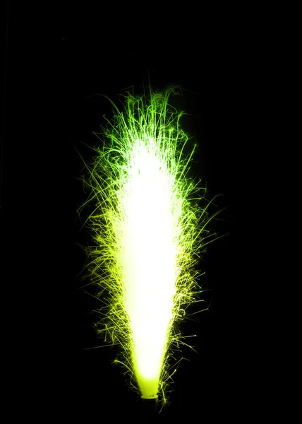 Svíčka zelené narozeninový ohňostroj — Stockfoto